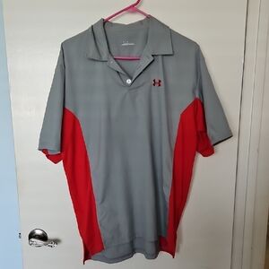 Under Armour Men's Polo in Gray and Red
